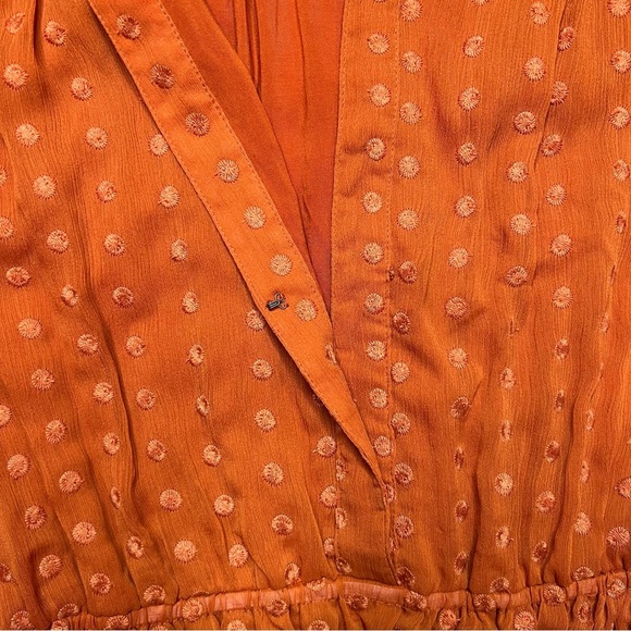 By Anthropologie Terra Cotta Orange Somerset Mini Dress SZ L ASO Cassandra Lee - Picture 6 of 13